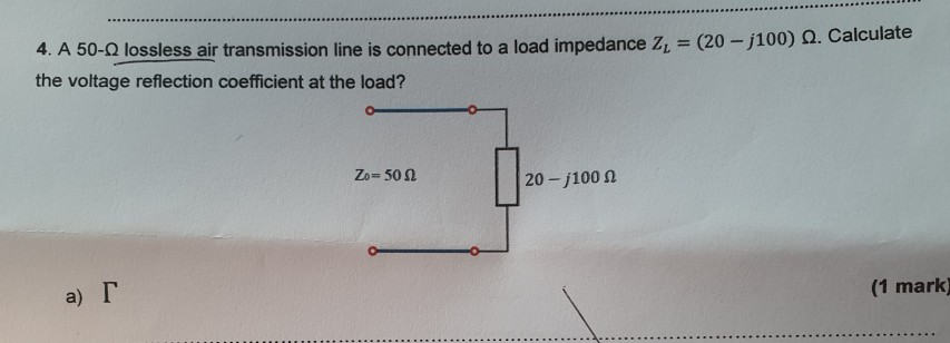 Solved 4. A 50-2 lossless air transmission line is connected | Chegg.com