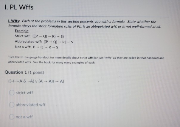 Solved I Pl Wffs I Wifs Each Of The Problems In This Se Chegg Com