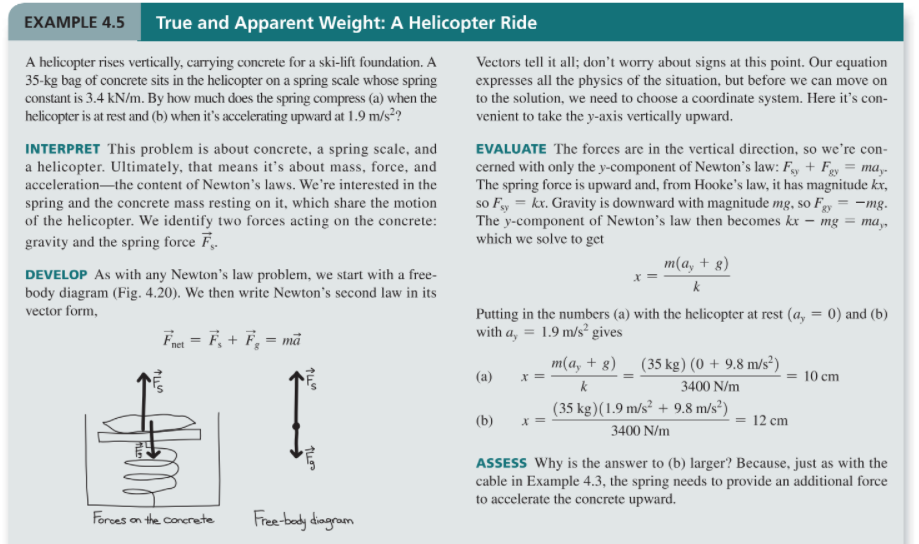 Solved EXAMPLE 4.5 True and Apparent Weight A Helicopter