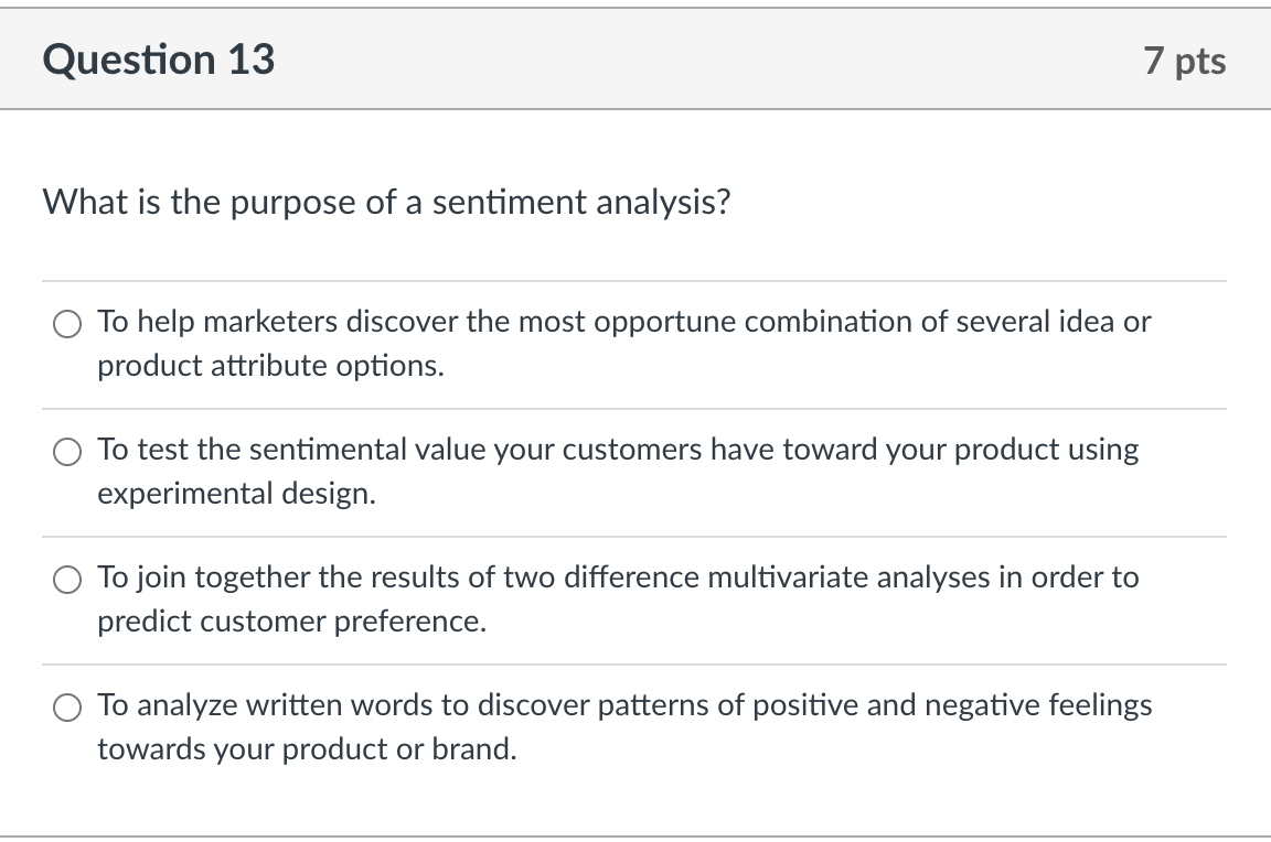 Solved What Is The Purpose Of A Sentiment Analysis? To Help | Chegg.com