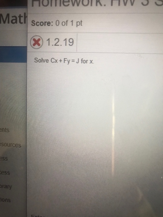 Solved Matls Score: 0 of 1 pt 1.2.7 Solve for h chq ts | Chegg.com