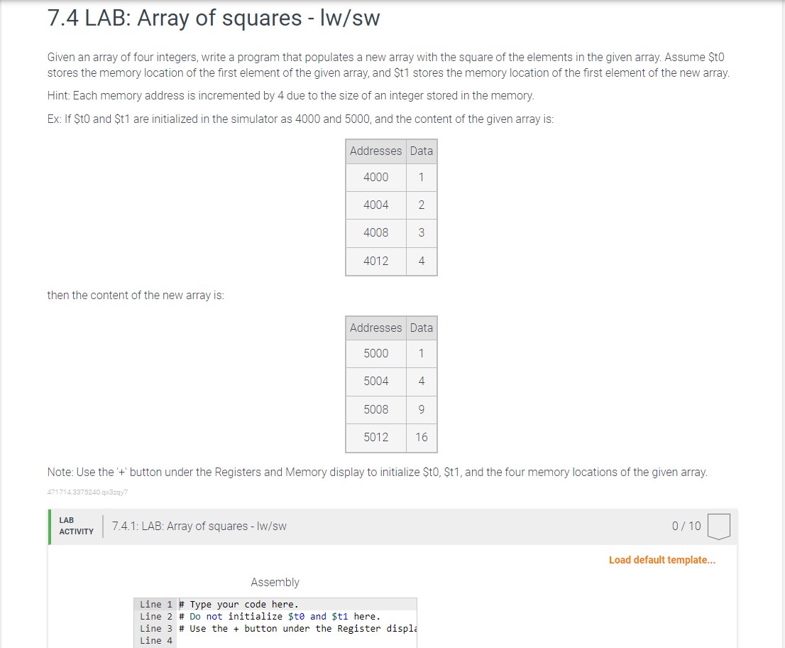 Given an array of four integers, write a program that | Chegg.com