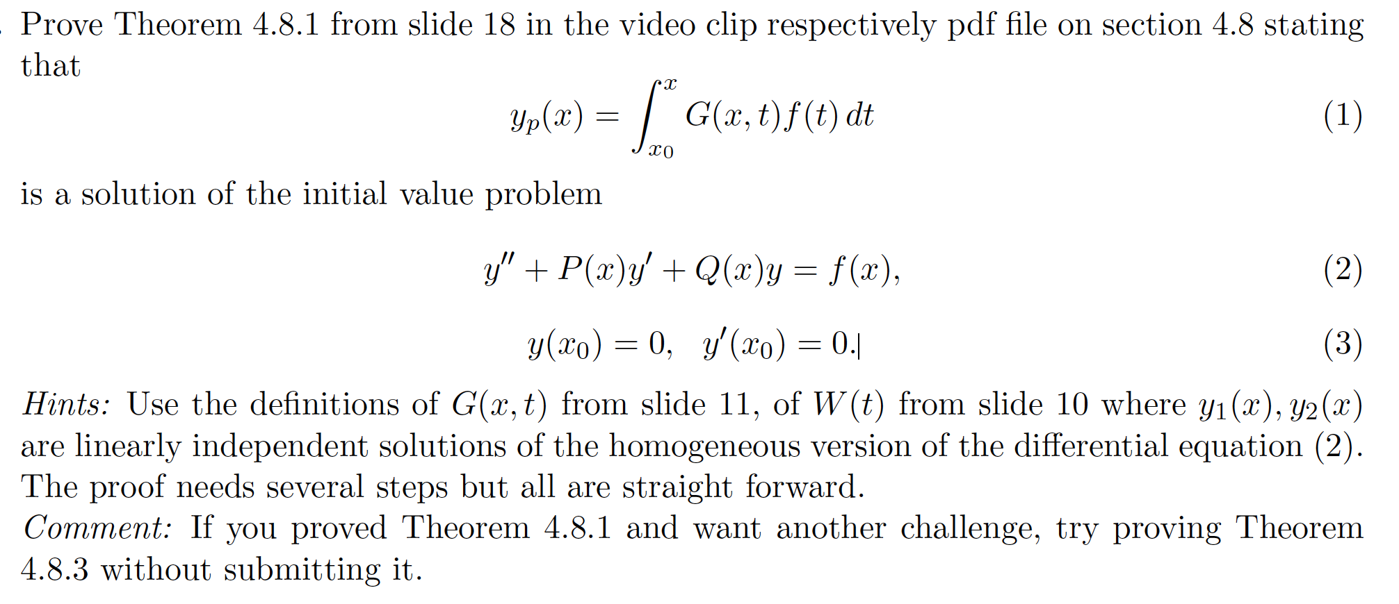 Solved Prove Theorem 4.8.1 from slide 18 in the video clip | Chegg.com