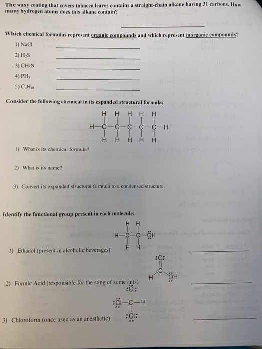 Match The Following Anic Structures With The Chegg 