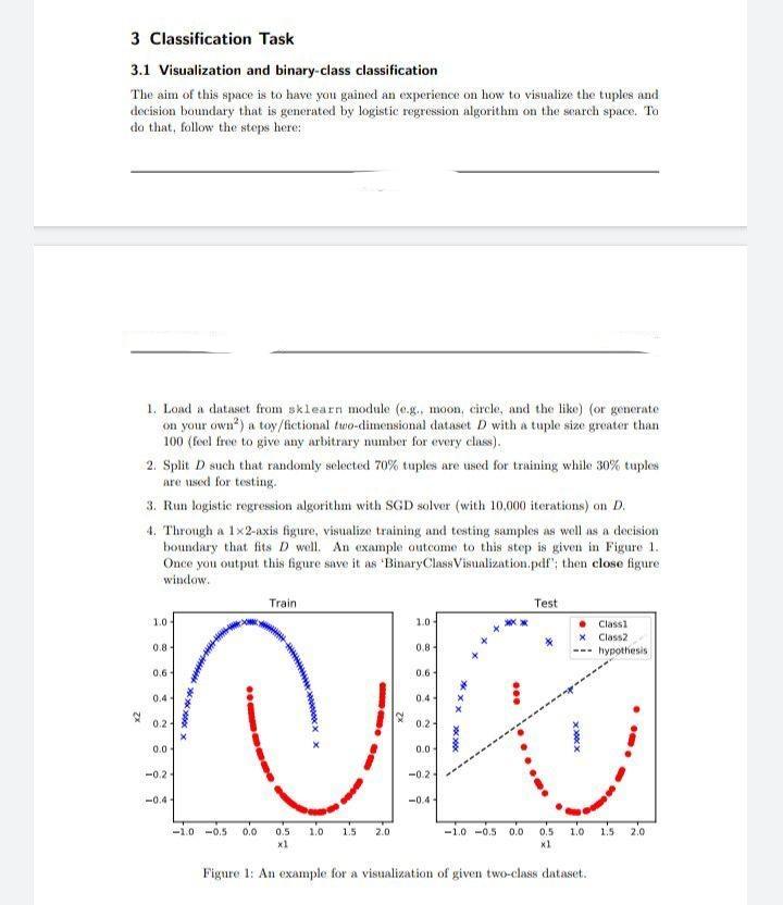 3 Classification Task 3.1 Visualization and | Chegg.com