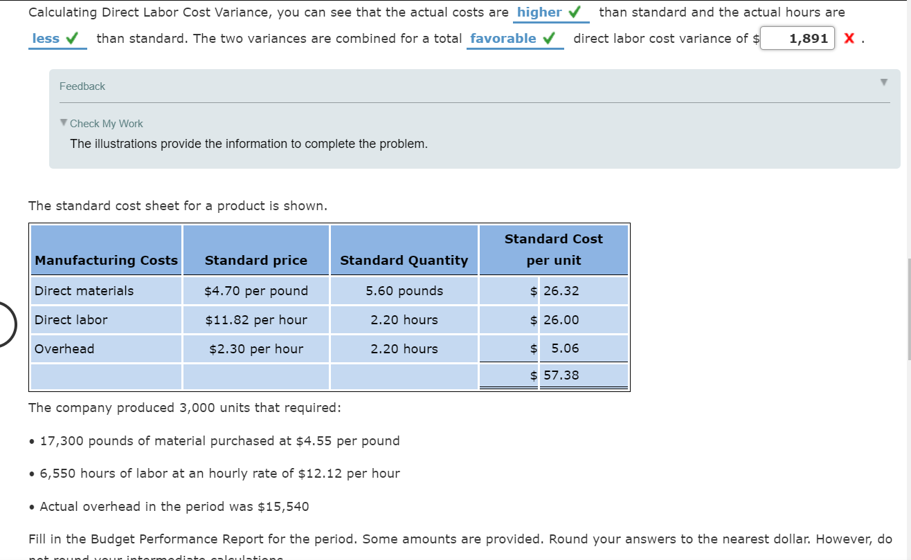 Solved Gauging the Favorableness of Variances When variances | Chegg.com