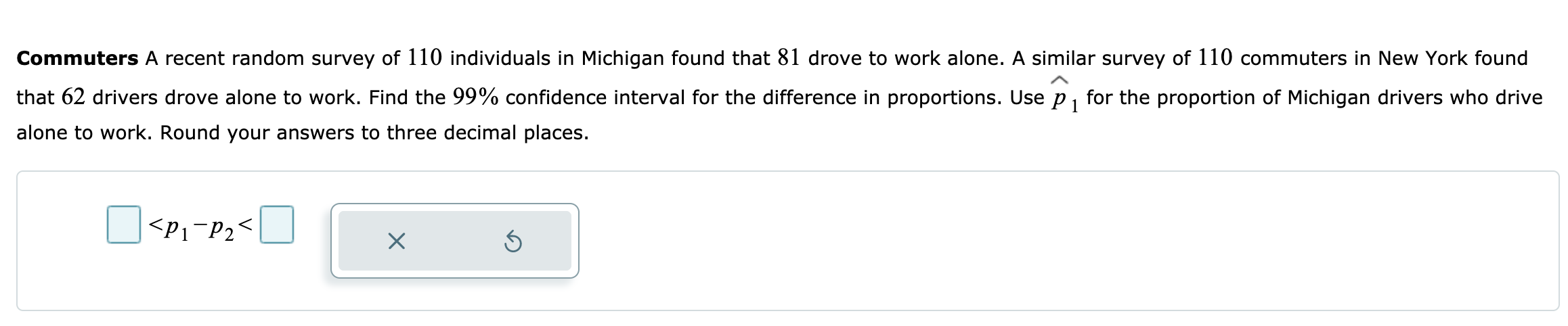 Solved Commuters A recent random survey of 110 individuals | Chegg.com