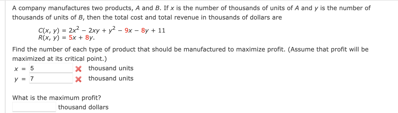 Solved A Company Manufactures Two Products, A And B. ﻿If X | Chegg.com