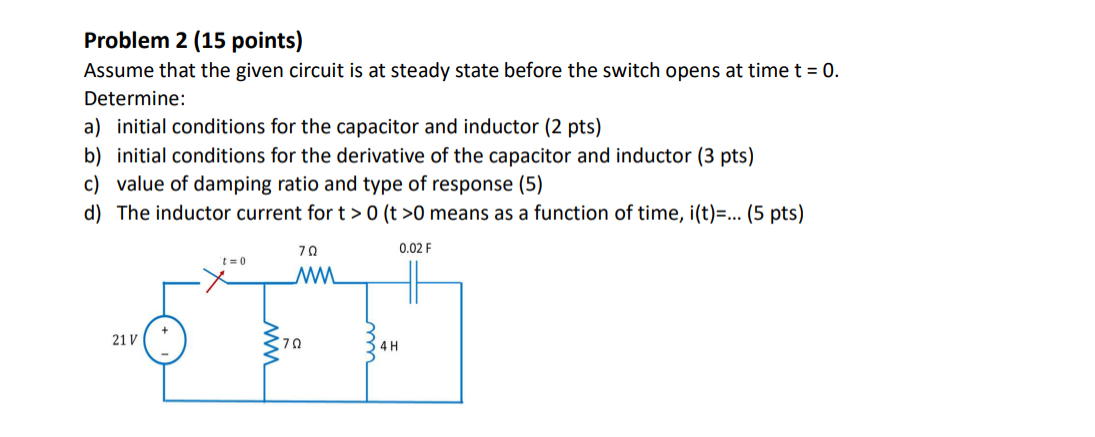Solved Problem 2 (15 ﻿points)Assume that the given circuit | Chegg.com