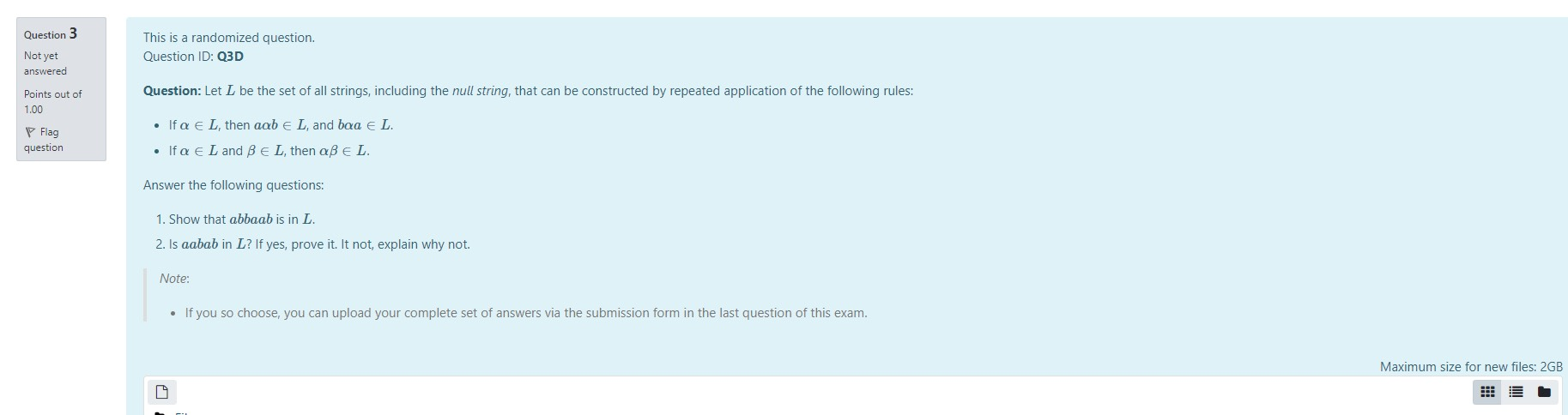 Solved Question 3 Not yet answered This is a randomized | Chegg.com