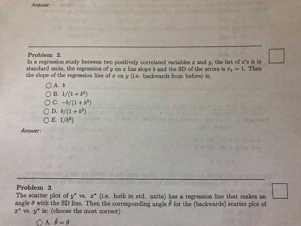 Solved Answer: Problem 2 In a regression study between two | Chegg.com
