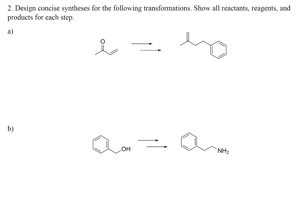 Solved 2. Design concise syntheses for the following | Chegg.com