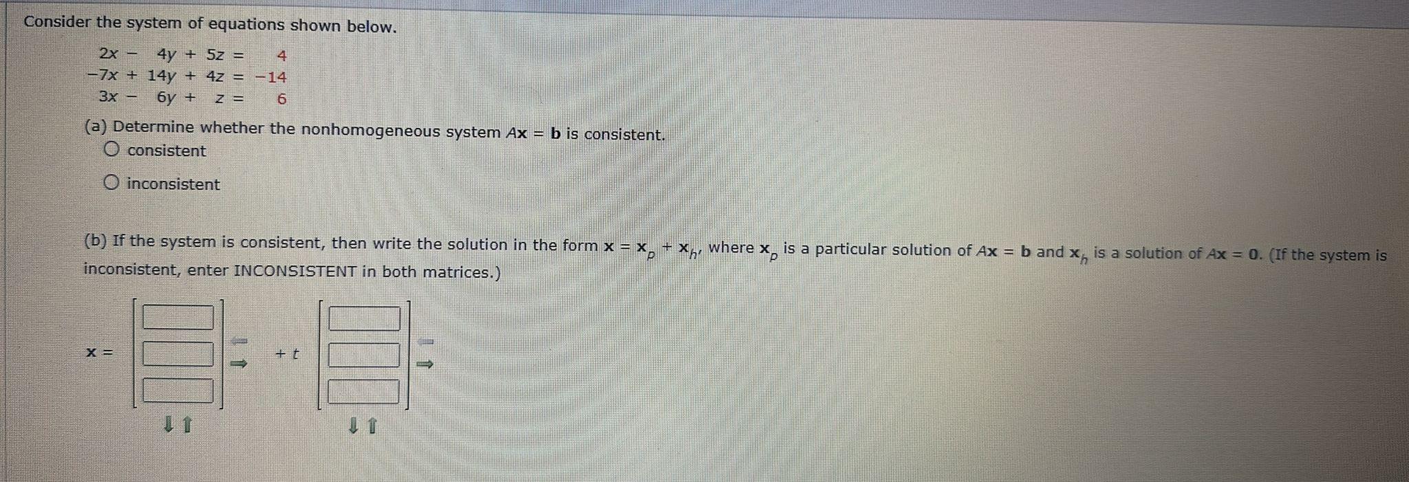 Solved Consider the system of equations shown below. | Chegg.com