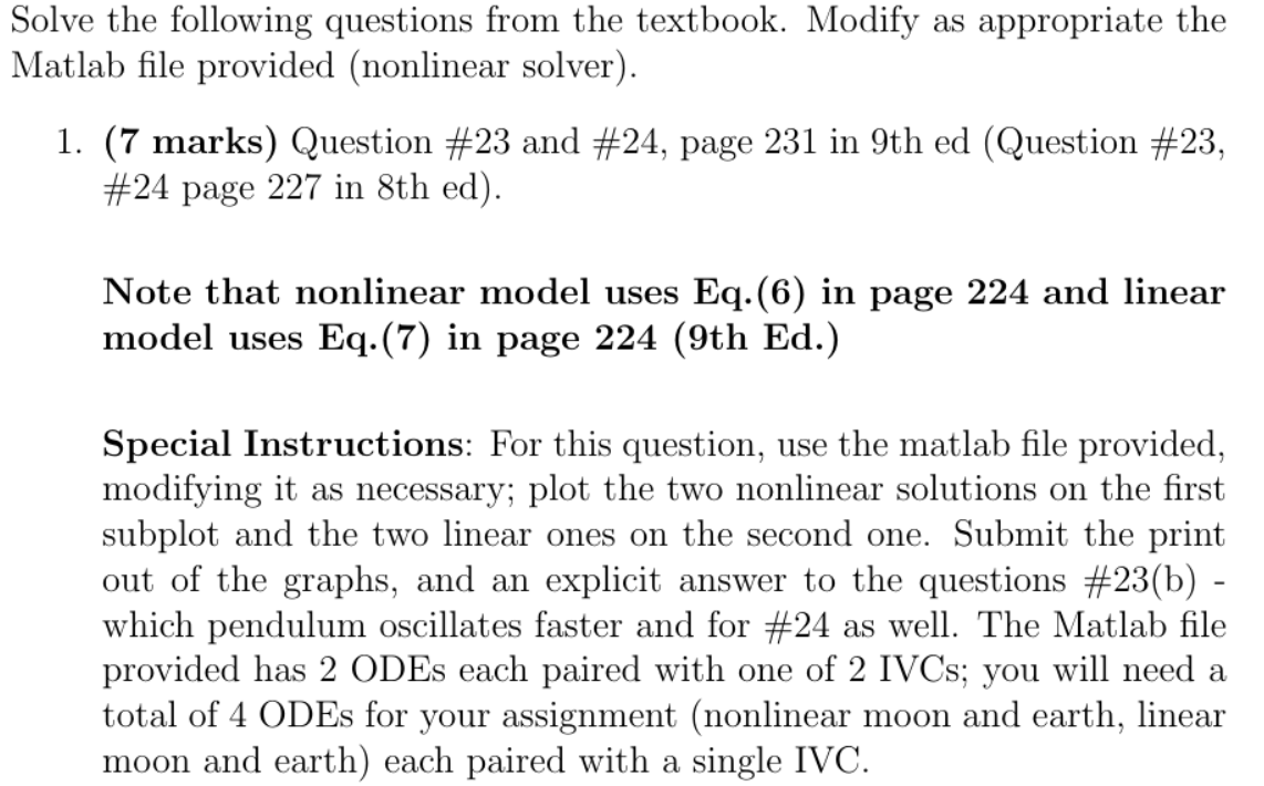 Solved Can someone solve these questions and the matlab | Chegg.com