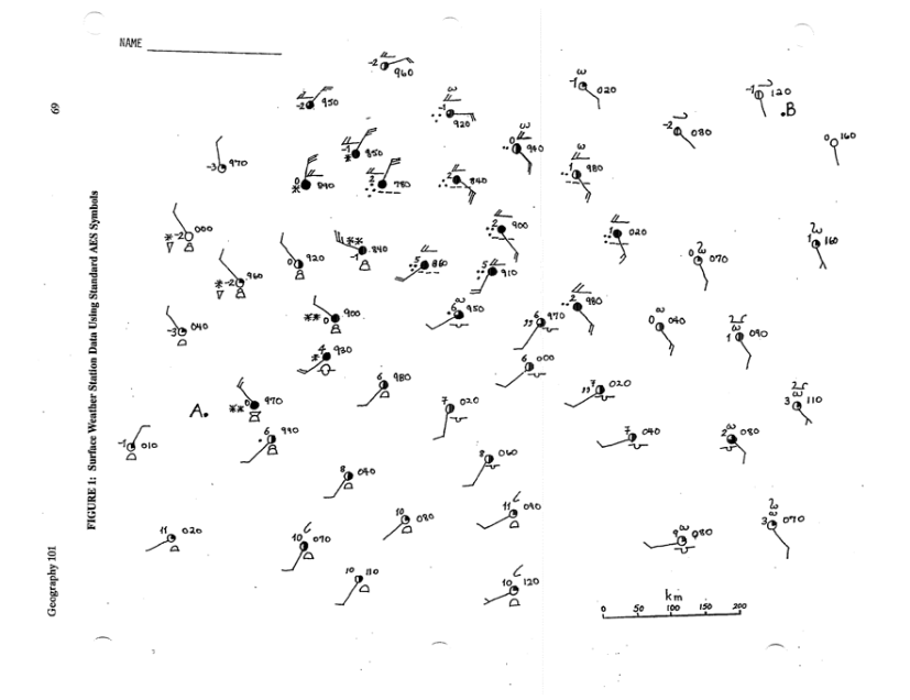 Draw and label isobars at 4mb intervals