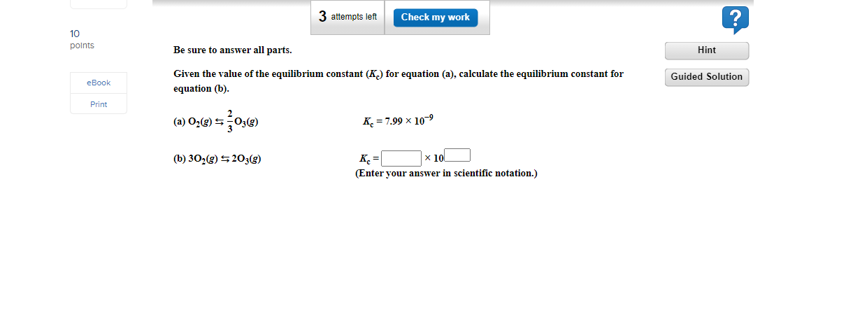 Solved 3 attempts left Check my work ? 10 points Be sure to | Chegg.com
