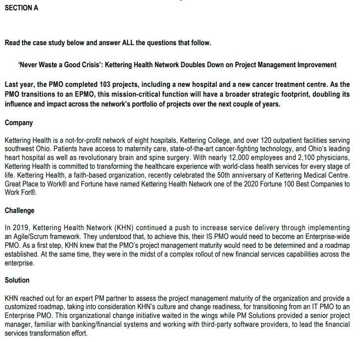 Solved SECTION A Read the case study below and answer ALL | Chegg.com