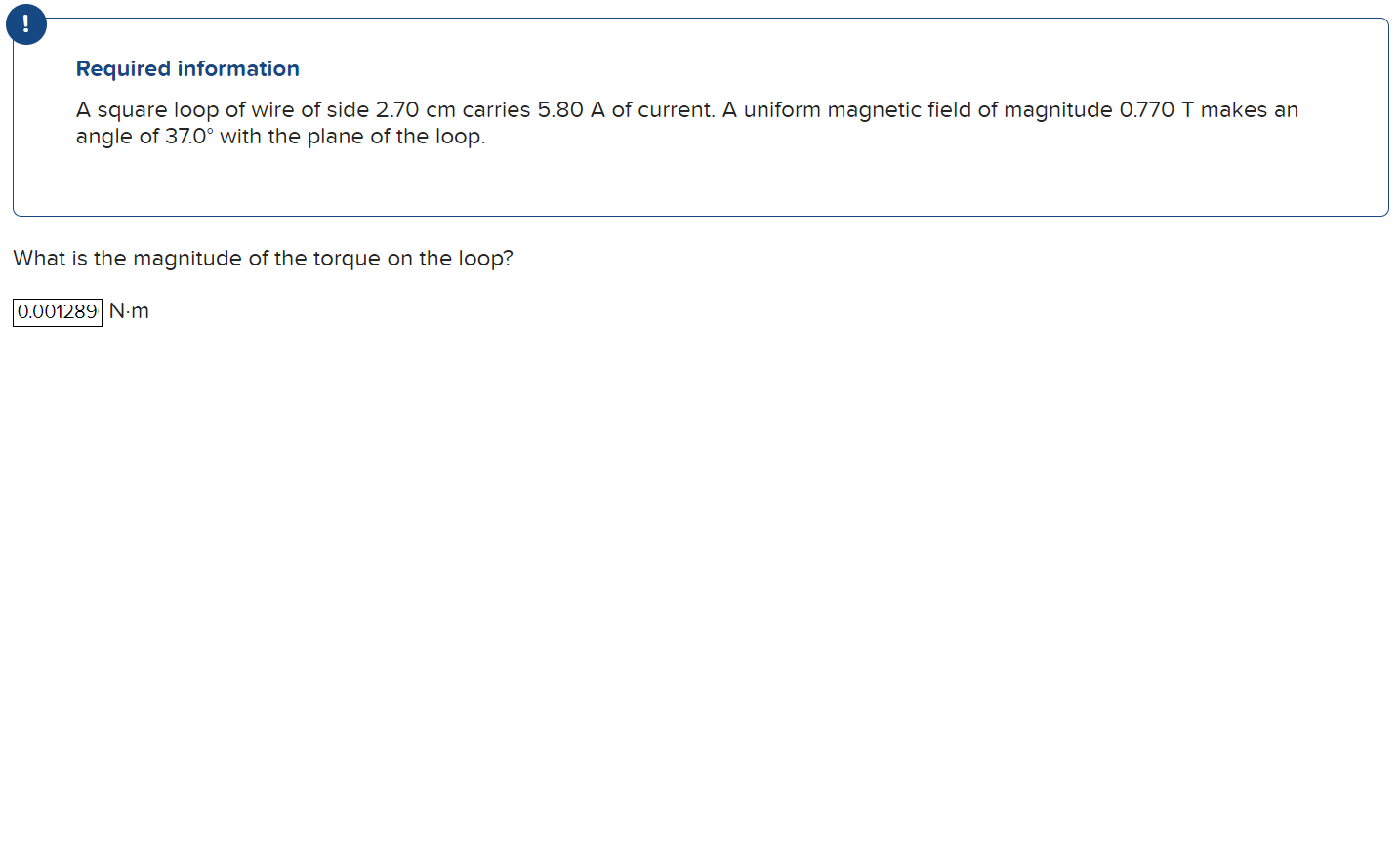 Solved Required information A square loop of wire of side | Chegg.com