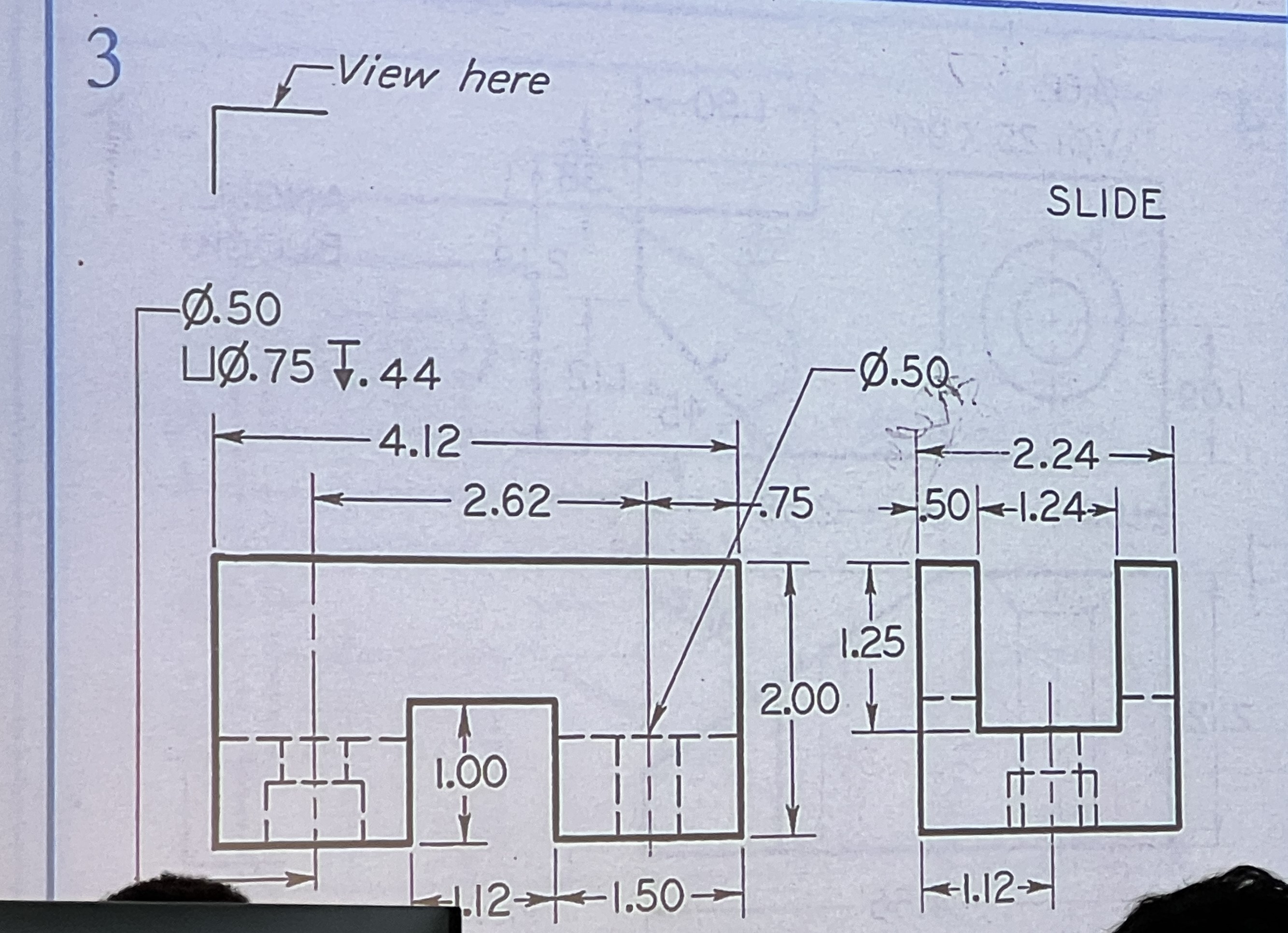 Solved Draw the two existing views and sketch the top view. | Chegg.com