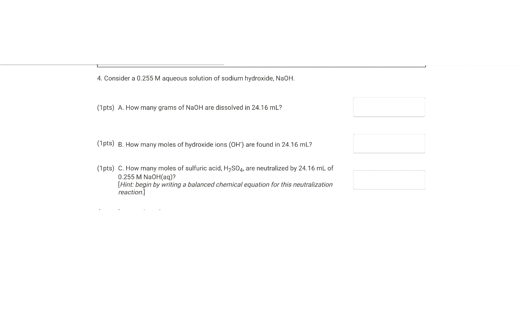 Solved Exact concentration of NaOH 0.107M Complete the