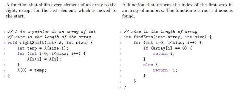 Solved Each Of The Following Snippets Of Code Is Paired With | Chegg.com