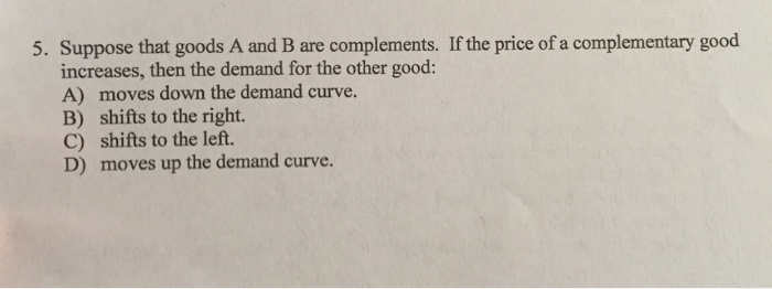 Solved Suppose that goods A and B are complements. If the | Chegg.com