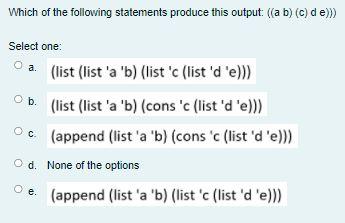 Solved Which of the following statements produce this | Chegg.com