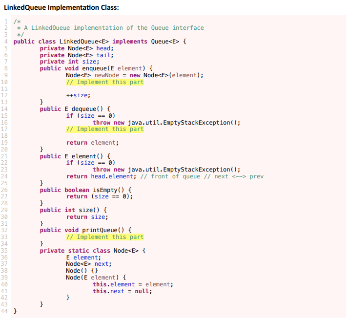 Solved 1- Write displayQueue(Queue queue) method, which | Chegg.com