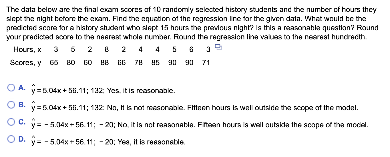 Solved The Data Below Are The Final Exam Scores Of 10 | Chegg.com