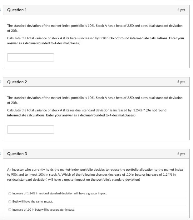 Solved Question 1 5 pts The standard deviation of the | Chegg.com