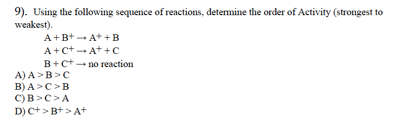 Solved 9). Using The Following Sequence Of Reactions, | Chegg.com