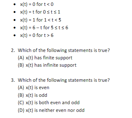 Solved - x(t)=0 for t