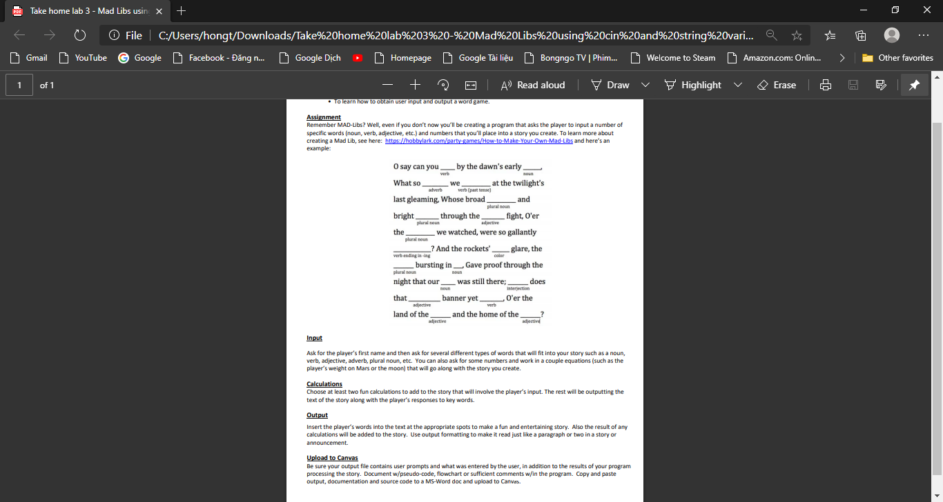 google home mad libs
