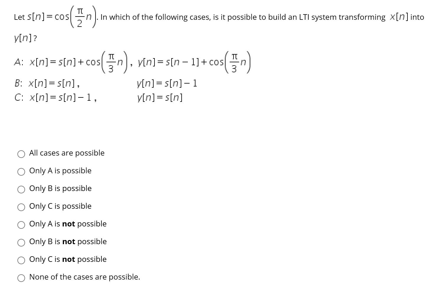 Solved Let S N Cos In Which Of The Following Cases Is I Chegg Com