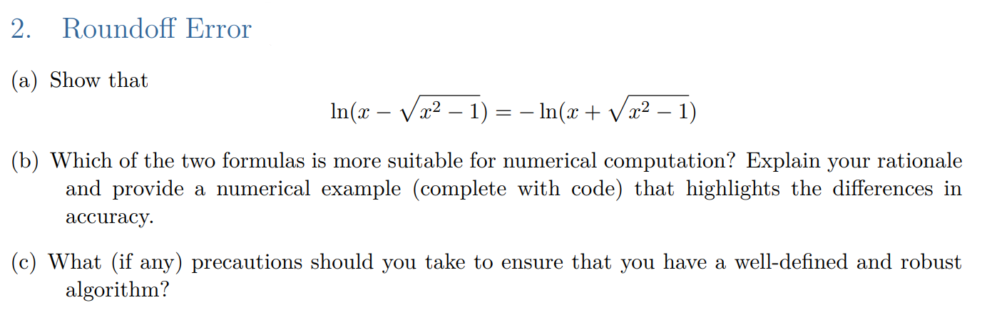 Solved Roundoff Error(a) Show | Chegg.com
