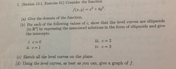 Solved 1. (Section 13.1, Exercise 51) Consider the function | Chegg.com
