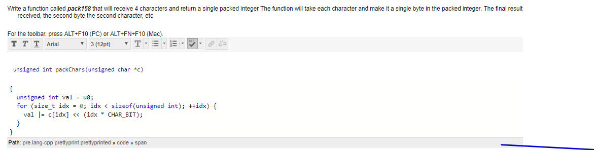 Write a function called unpack158. The function will Chegg