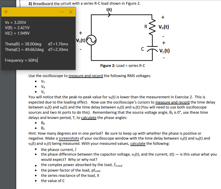 Solved 3 Breadboard The Circuit With A Series R C Load S Chegg Com