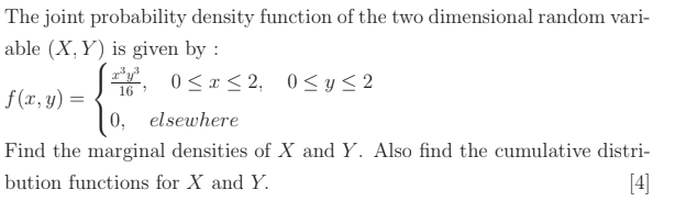 Solved 16 The joint probability density function of the two | Chegg.com