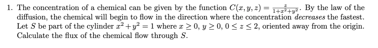 Solved 1. The concentration of a chemical can be given by | Chegg.com