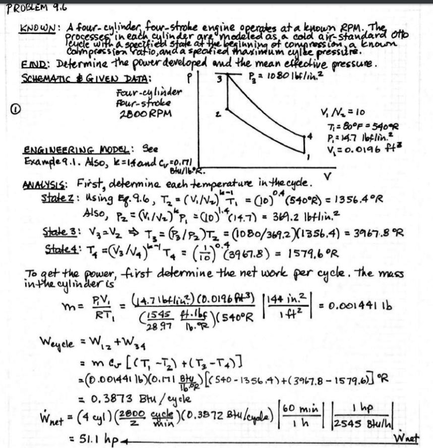 Solved [Thermodynamics] A four cylinder, four-stroke | Chegg.com