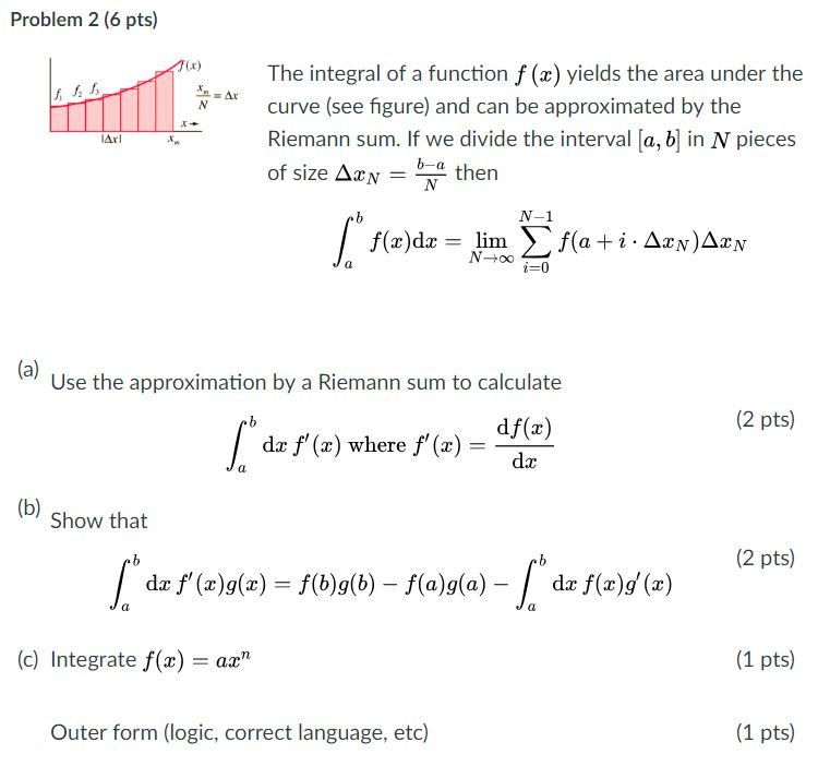 Solved Problem 2 (6 pts) The integral of a function f (ax) | Chegg.com