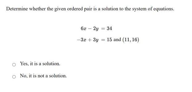 Solved Determine whether the given ordered pair is a | Chegg.com