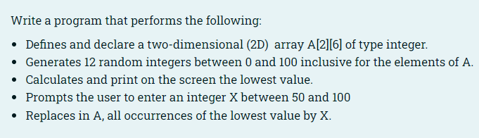 Solved Write a program that performs the following: • | Chegg.com