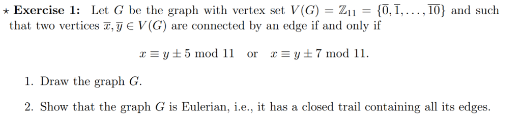 Solved Exercise 1: Let G be the graph with vertex set V(G) | Chegg.com