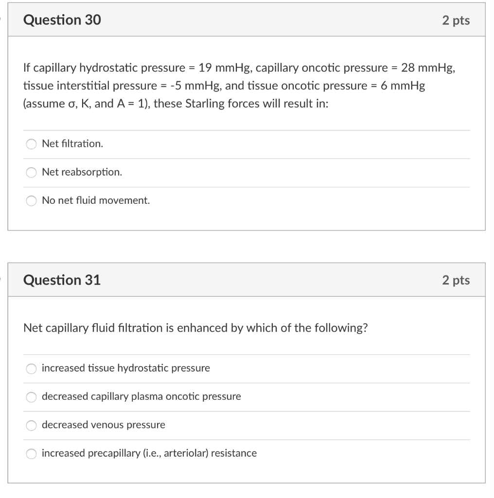 Solved If capillary hydrostatic pressure =19mmHg, capillary