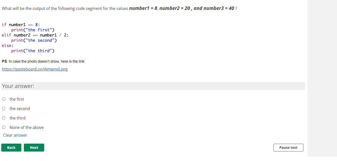 Solved What will be the output of the following code segment | Chegg.com