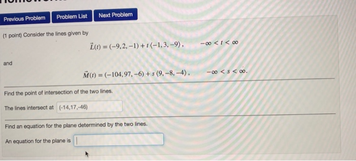 Solved Previous ProblemProblem List Next Problem (1 point) | Chegg.com