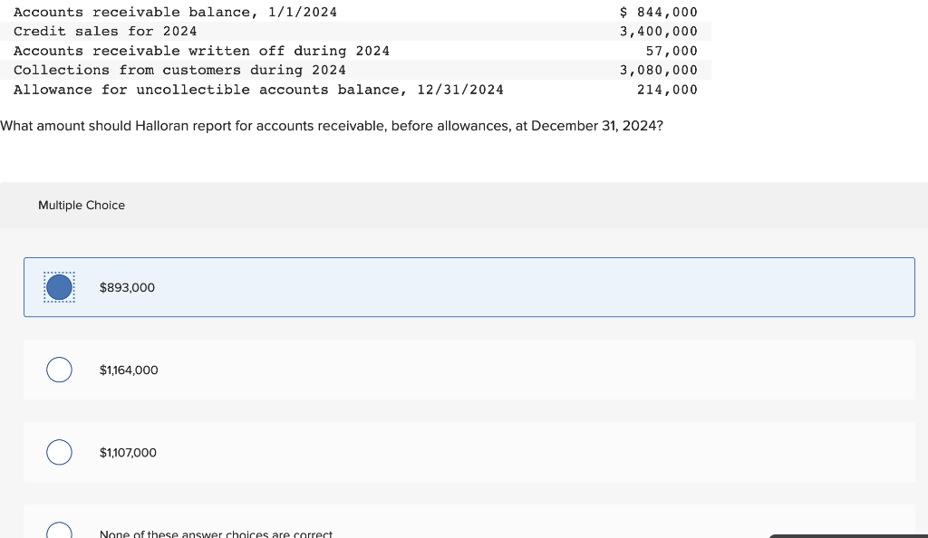 Solved What Amount Should Halloran Report For Accounts