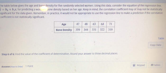 Solved 00:24:03 Question 19of 20 Step 1 The table below | Chegg.com